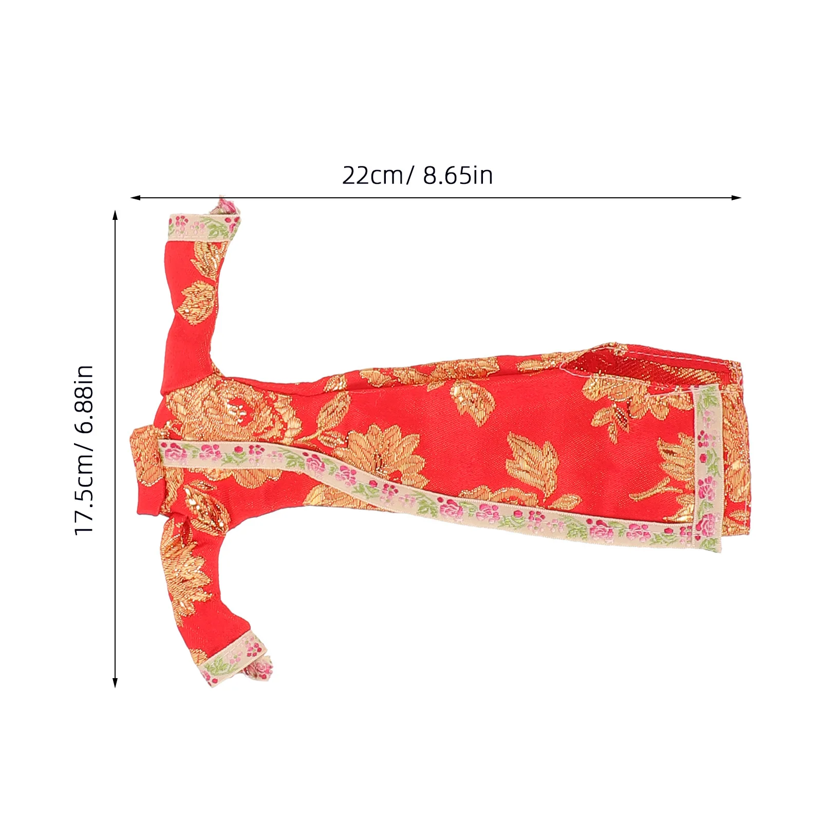 4 set Mini Chinese Wedding Dress Cheongsam 30Cm Floral Design For Kids Vintage Style Party Play Outfit Accessory Set