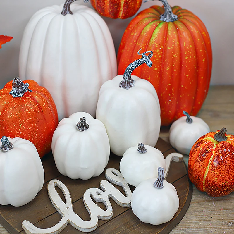 7pcs/set Simulation Pumpkin Model Fake Vegetable Halloween DIY Home Table Display Birthday Party Wedding Fall Harvest Decor