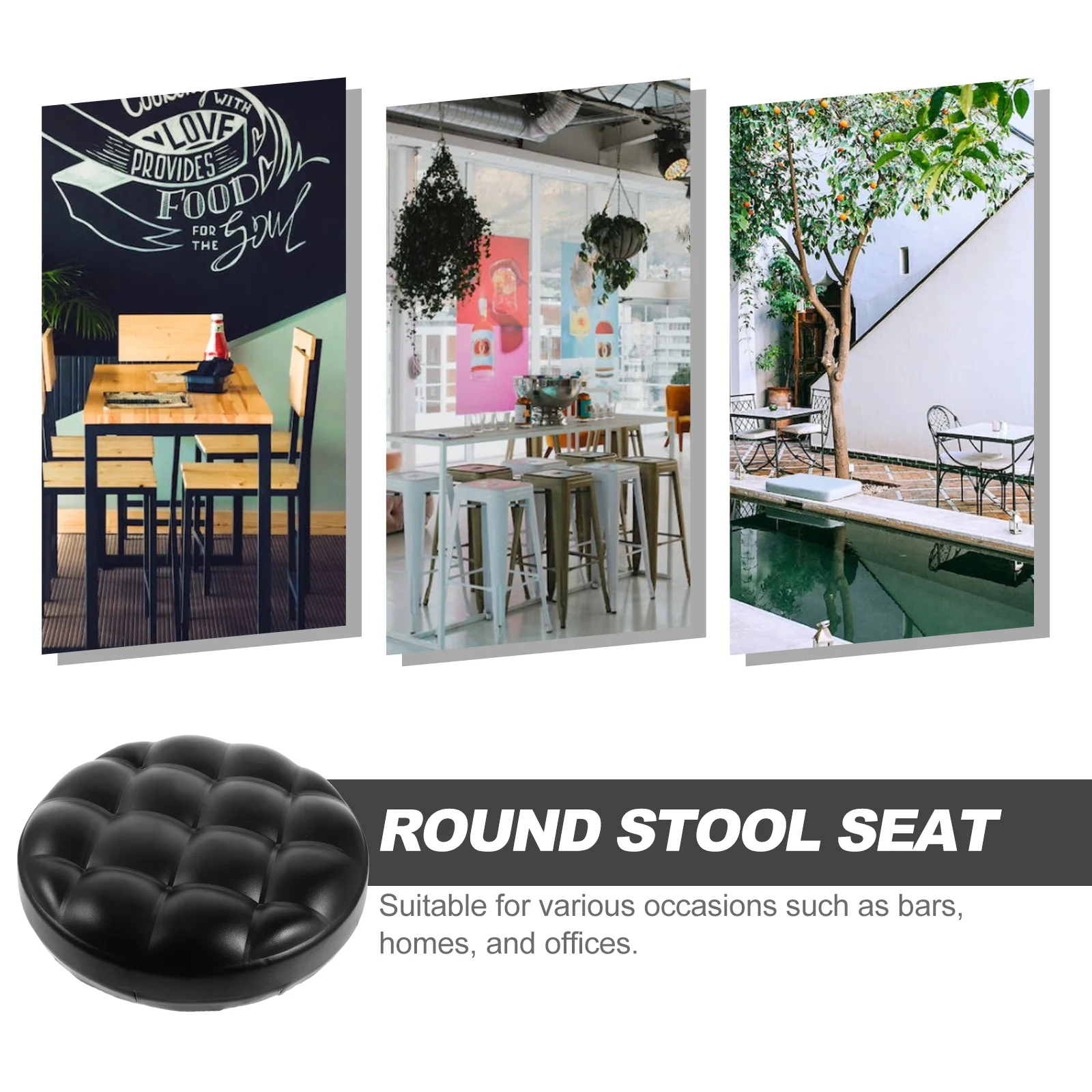 Padded Stool Seat Cushion Comfortable Bar Stool Surface Replacement for Enhanced Seating Experience