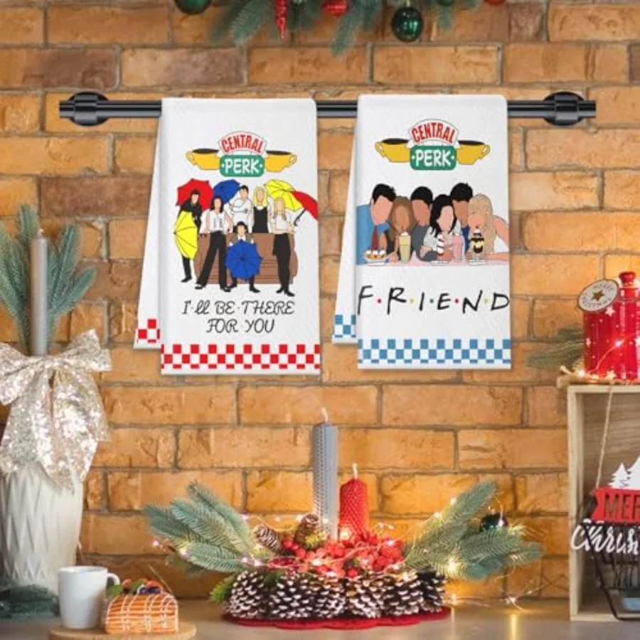 الأصدقاء برنامج تلفزيوني البضائع 2 قطعة عيد الميلاد أصدقاء عرض مناشف المطبخ الهراء ماصة أطباق اليد المناشف للحمام المطبخ