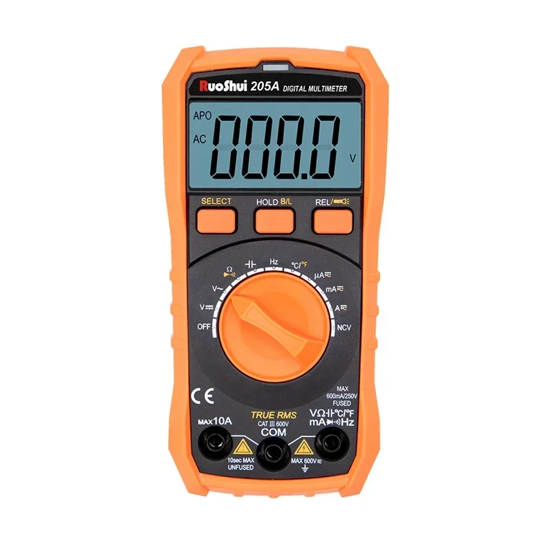 Digital Multimeter AC/DC Ammeter Volt Tester Meter 6000 Counts Multimetro with Temperature New Multimeter LCD Backlight Portable