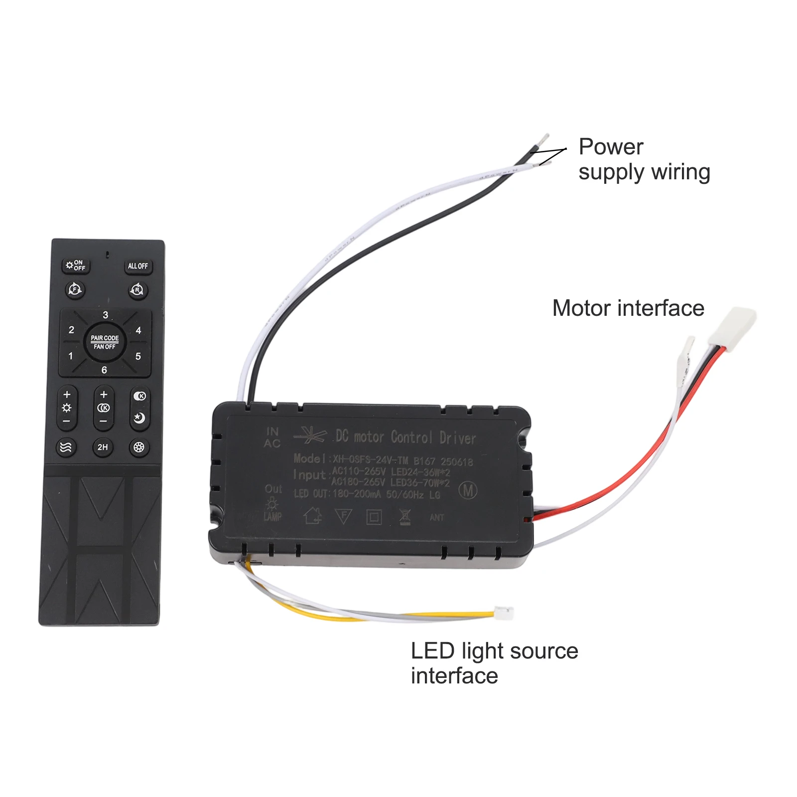 Fan Control Ceiling Fan Remote for Compatible With for hongyun Fan PC Material Variable Frequency Control 6 Settings