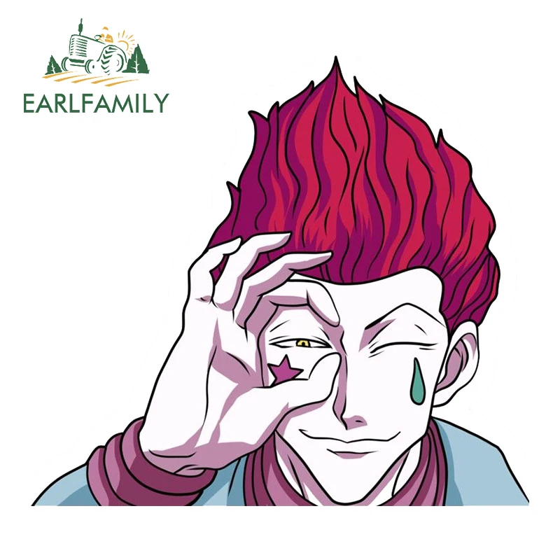 EARLFAMILY Hisoka Motorrad Kreative Vinyl Aufkleber Windows Persönlichkeit Cartoon Auto Aufkleber Anime Windschutzscheibe JDM Dekoration