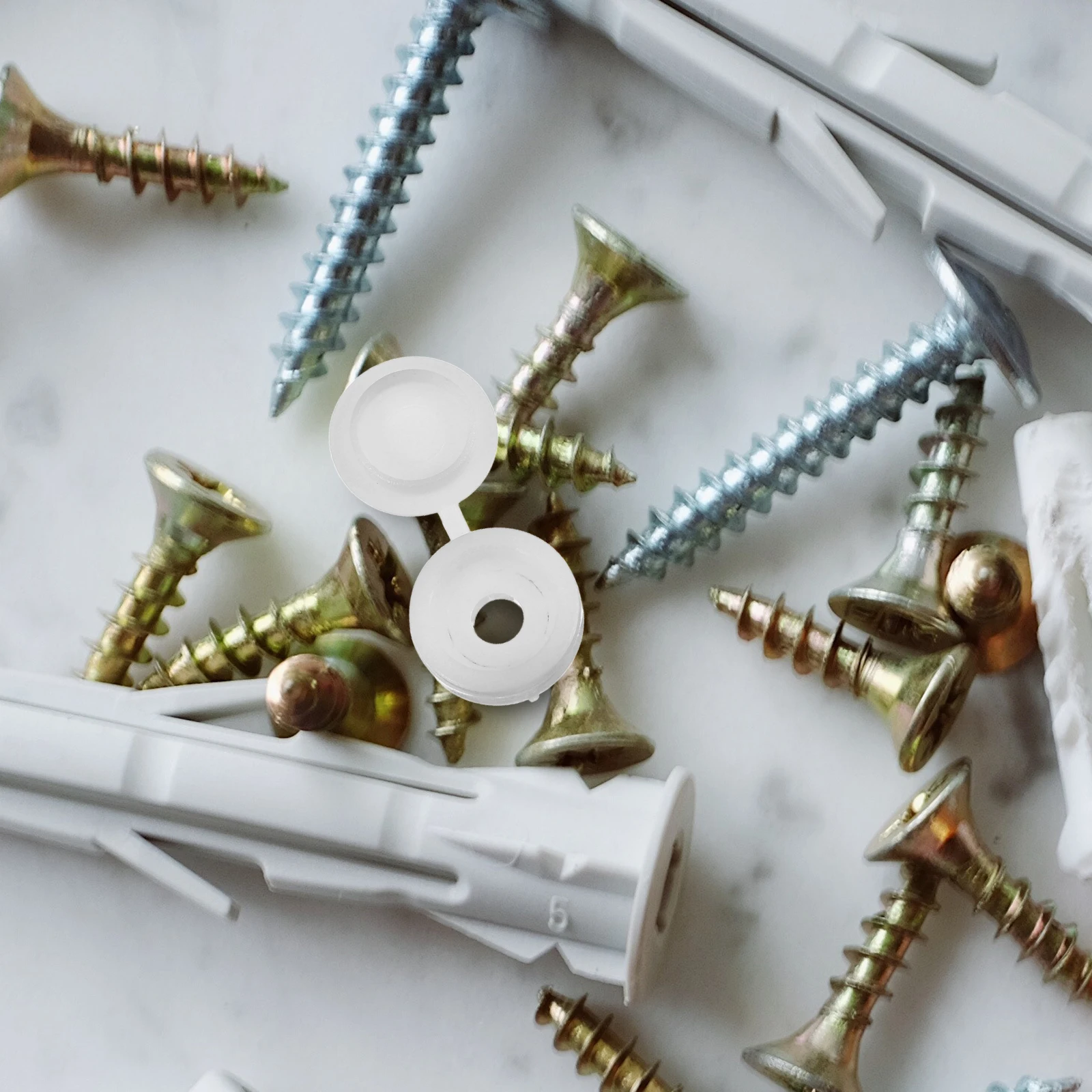 

400pcs Screw Decorative Caps for Furniture Hinge Blinds Black White Screw Covers Caps White Plastic Protective Hardware