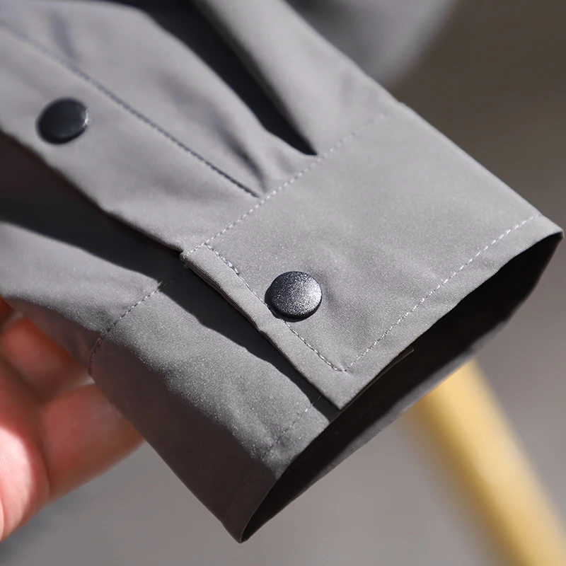 

Уличная легкая дышащая свободная мужская повседневная верхняя одежда Long Sve irt Qui Dry, эластичный, удобный воротник-стойка