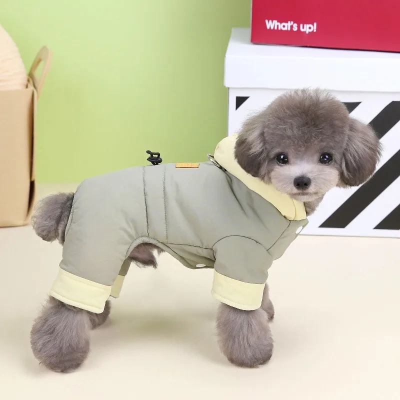 

Autumn and winter teddy pet clothing winter new thickened 23 Korean four-legged cotton-padded clothes