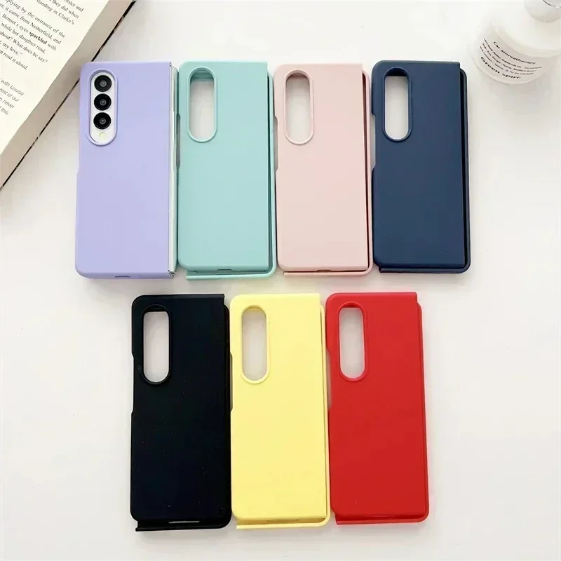 

Original Liquid Silicone Plain Phone Case For Samsung Galaxy Z Fold 4 Solid Color Skin Feel Shockproof Soft Cover For Z Fold 5 4