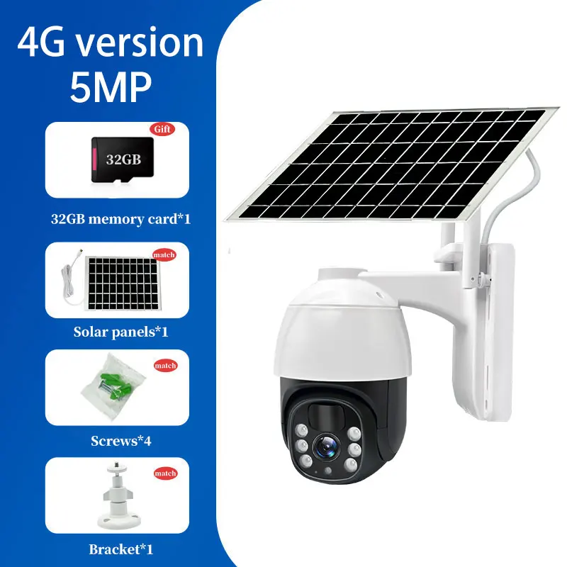 4G Sim Card Camera Battery Power Mini Solar Panel Security Surveillance Wifi Camera 10000mAh IP66 Wireless Tracking Solar CCTV