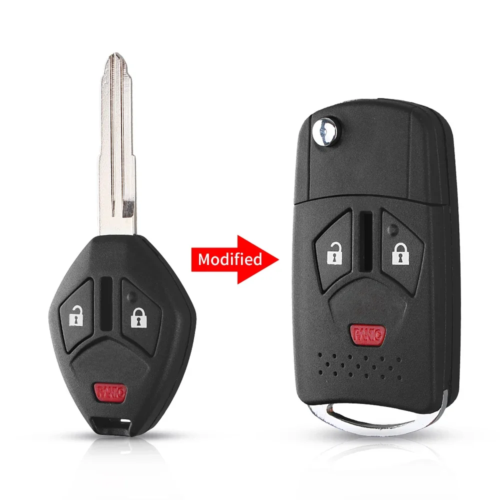 KEYYOU-carcasa para llave de coche, reemplazo modificado, 3/4 botones, remota, para Mitsubishi Outlander, Galant, Eclipse, Lancer