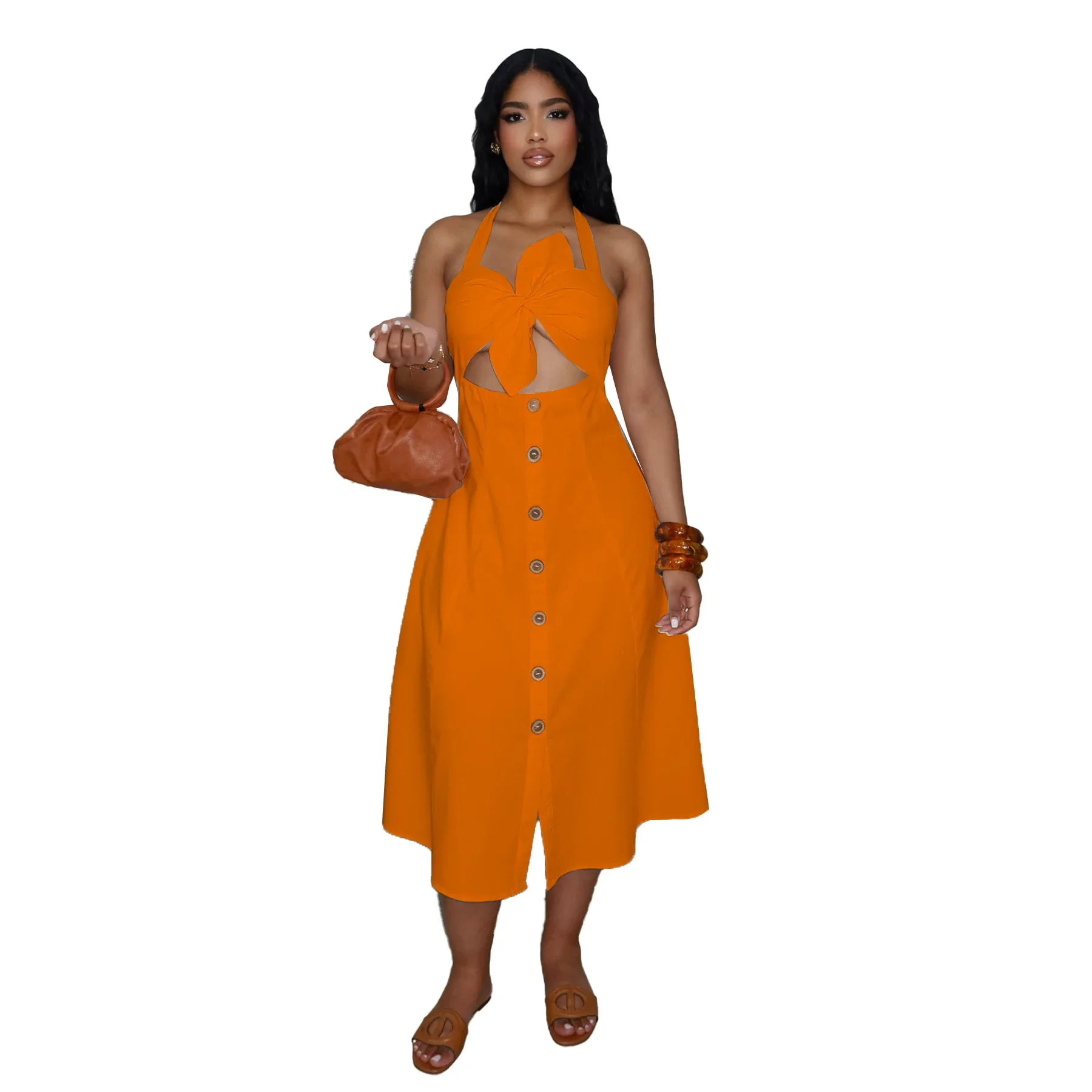 

Elegant African Dresses For Women 2025 Dashiki Summer Autumn Midi Dress Office Ladies Traditional African Clothing Fairy Dreaes