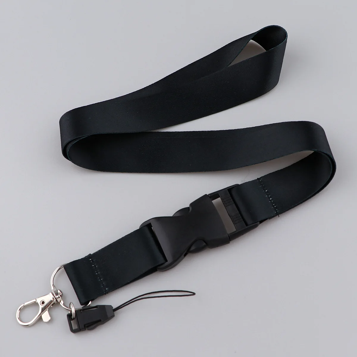 Black Neck Strap Lanyards for Keys Keychain Badge Holder ID Credit Card Pass Hang Rope Accessories Detachable