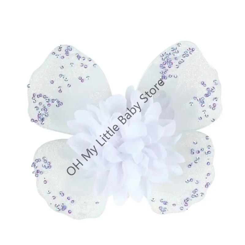

M76C Adorable Floral Newborns Photography Props Flower Angel Wing Butterfly Charm