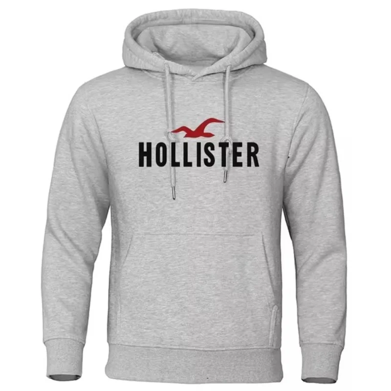 Hollister - Maglione girocollo con cappuccio da uomo e da donna Maglione casual stampato con stampa jumping Nuova collezione autunno/inverno