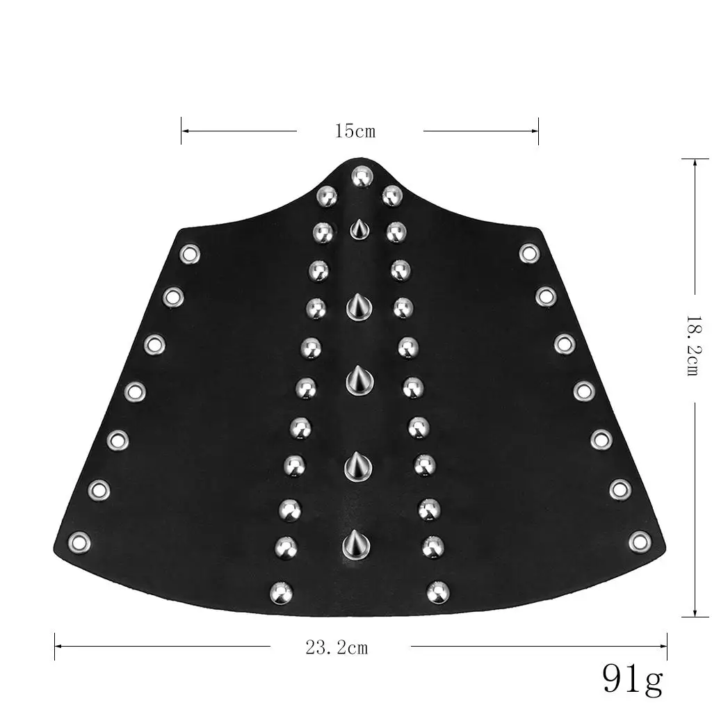 Polsino con punta punk gotico con guanto da braccio per tiro con l\'arco in pelle PU da uomo