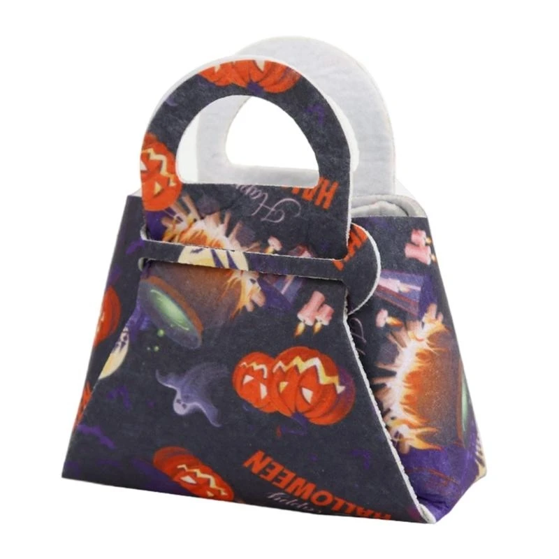 

G5AE Practical Candy Storage Bag Halloween Pumpkin Handbag for Children's Costume Parties and Candy Collection Accessories