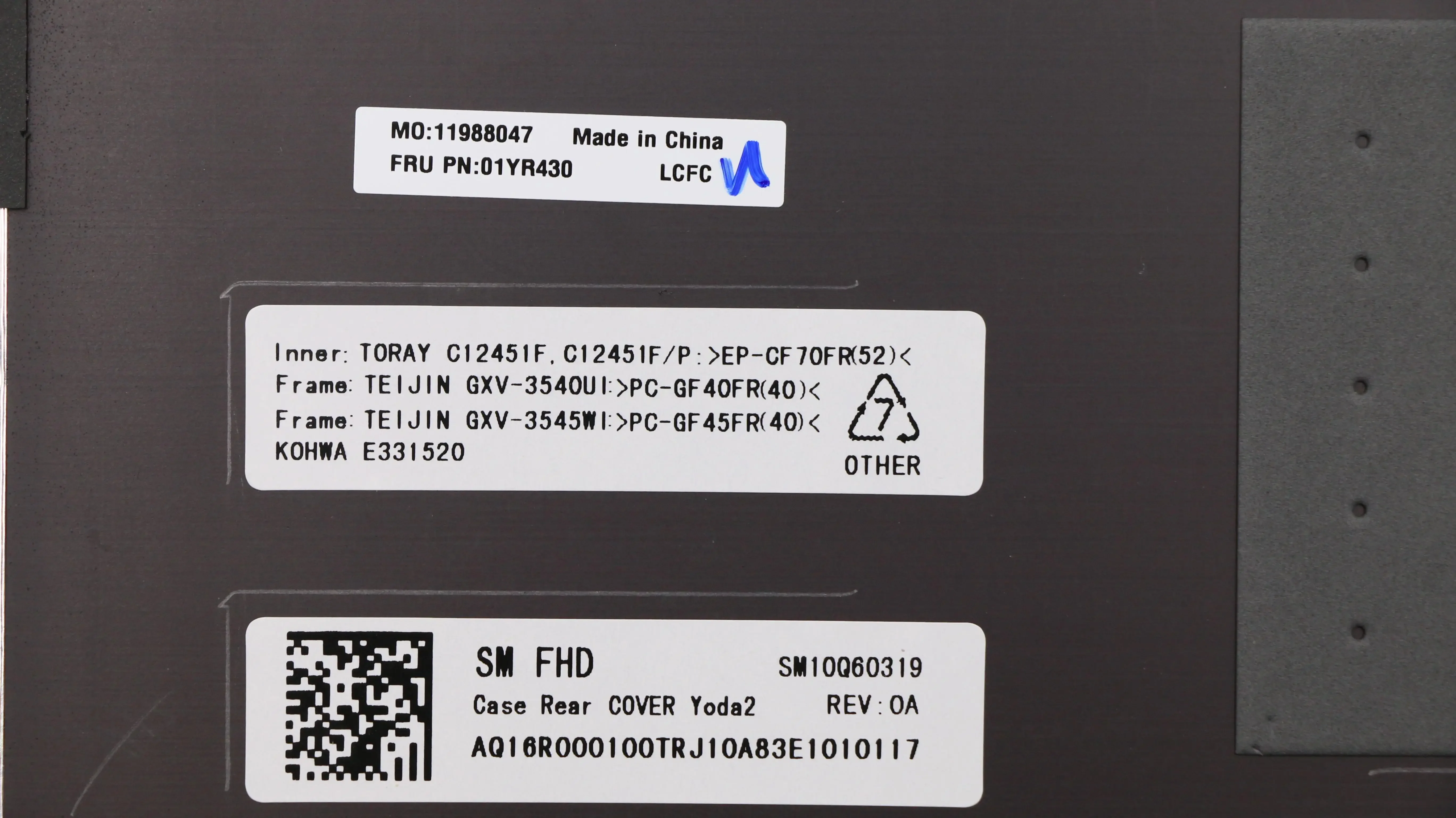 New  Original Top Lid A Shell LCD Back Case  Rear Cover  for Lenovo ThinkPad X1 Carbon 6th Gen Laptop 01YR430