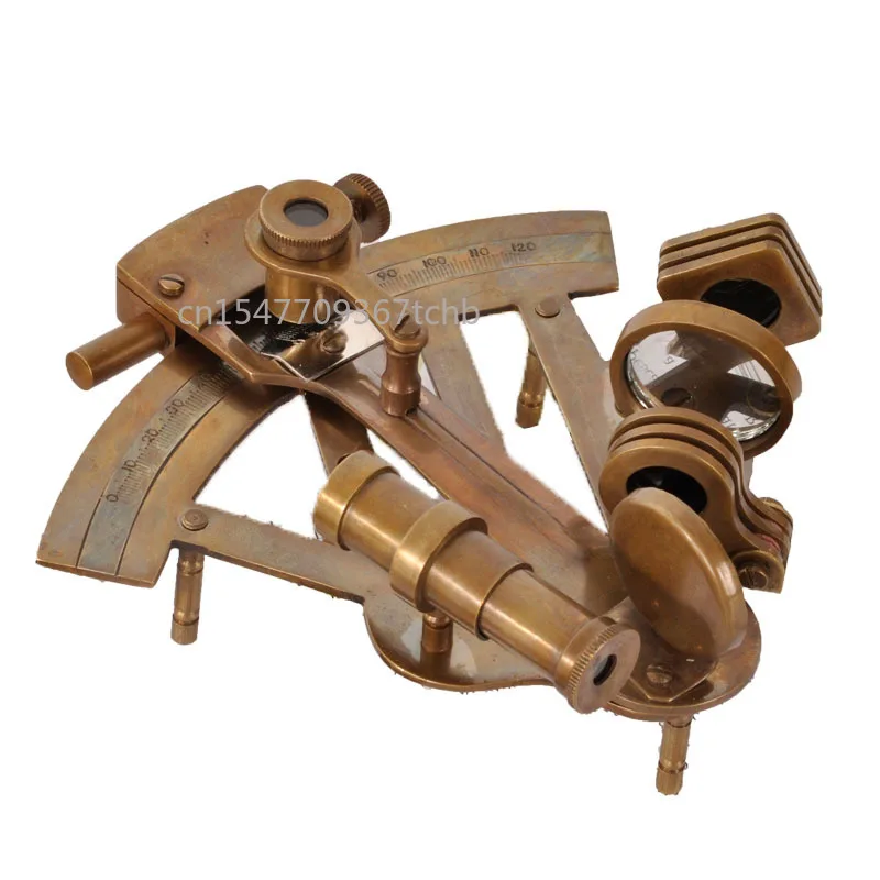 Pure Copper Retro Nostalgic Antique Decoration Sextant Model Navigation Photography Props