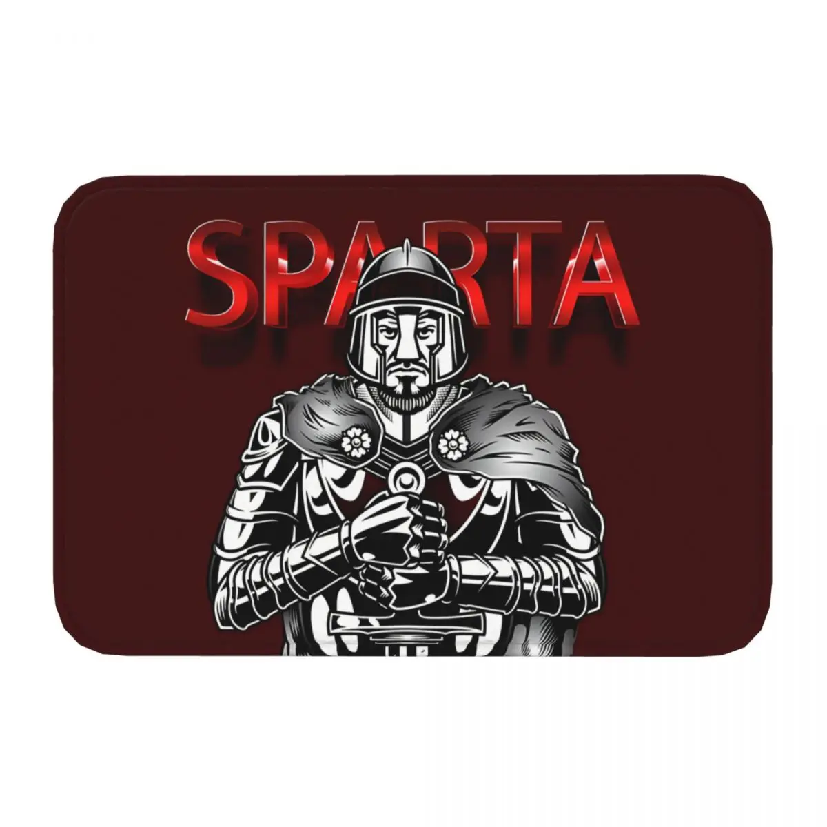 Spartan Cartoon Non-slip Doormat Soldier Bath Kitchen Mat Outdoor Carpet Home Pattern Decor