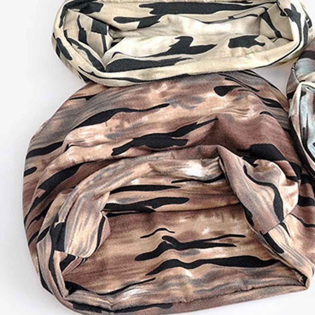 

2Pcs Camouflage Beanie Scarf Combo Chemo Hat Cap Face Covering Mask Soft Cotton Trendy Winter Travel Khaki Coffee