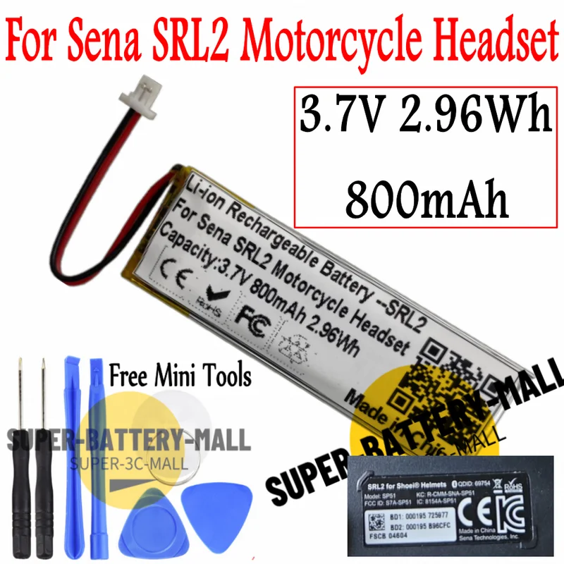 

Сменный 3-проводной аккумулятор для Sena SRL 2 SHOEI SP51 SRL2 для шлемов SHEIO SP51