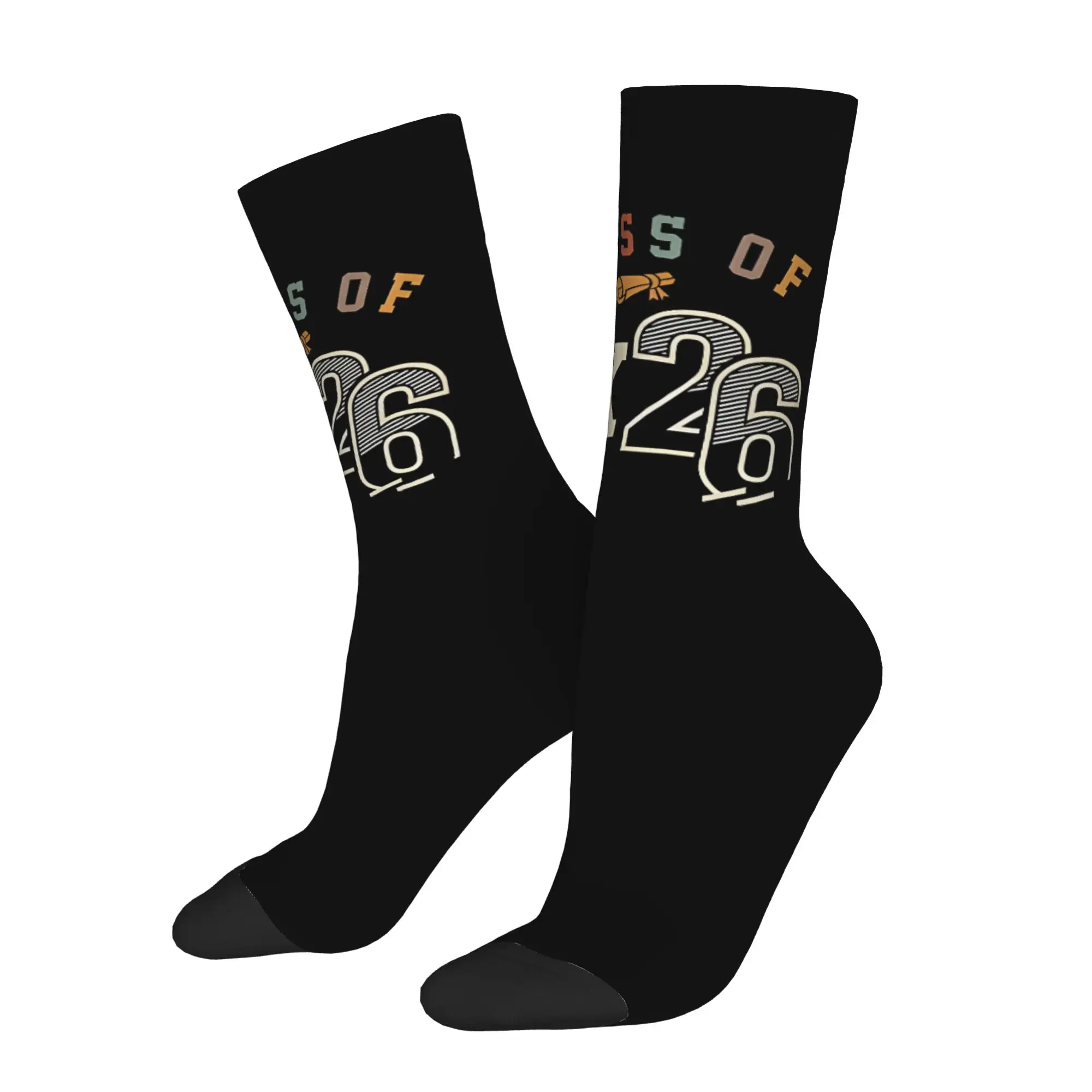 Funny Sock Graduation in 2026 Class Of 2026  First Day Of School Harajuku Quality  Printed Men Crew Socks Novelty Men's Socks