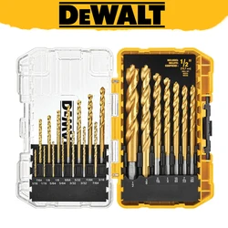 DEWALT DW1361 21-Piece Titanium Drill Bit Set Pilot Point Woodworking Metalworking HSS Twist Drill Bits Power Tools Accessory