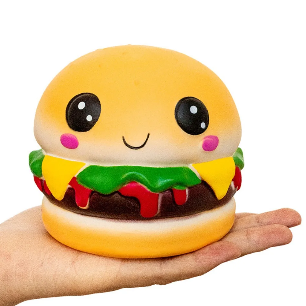 Jumbo Expression Squishy Fidget Toy PU Pizza Waffle Popcorn Squeeze Toys Chocolate Cake Hamburger Stress Relief Toy