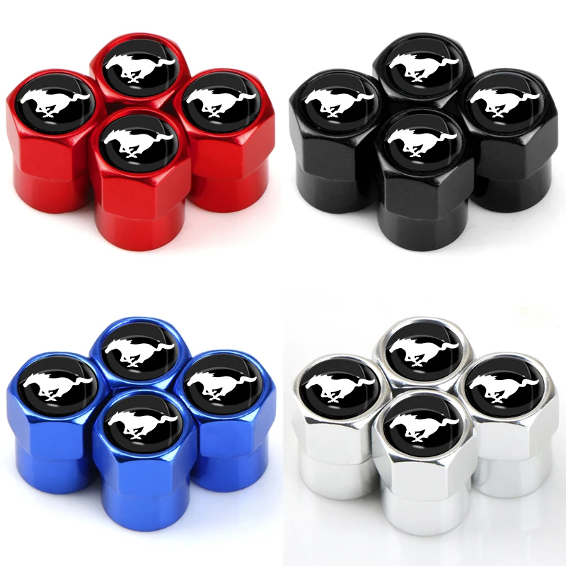 4 pçs tampas de válvula do carro pneus da roda ar haste capa protetora para ford mustang explorer fiesta foco shelby gt350 kuga fusão