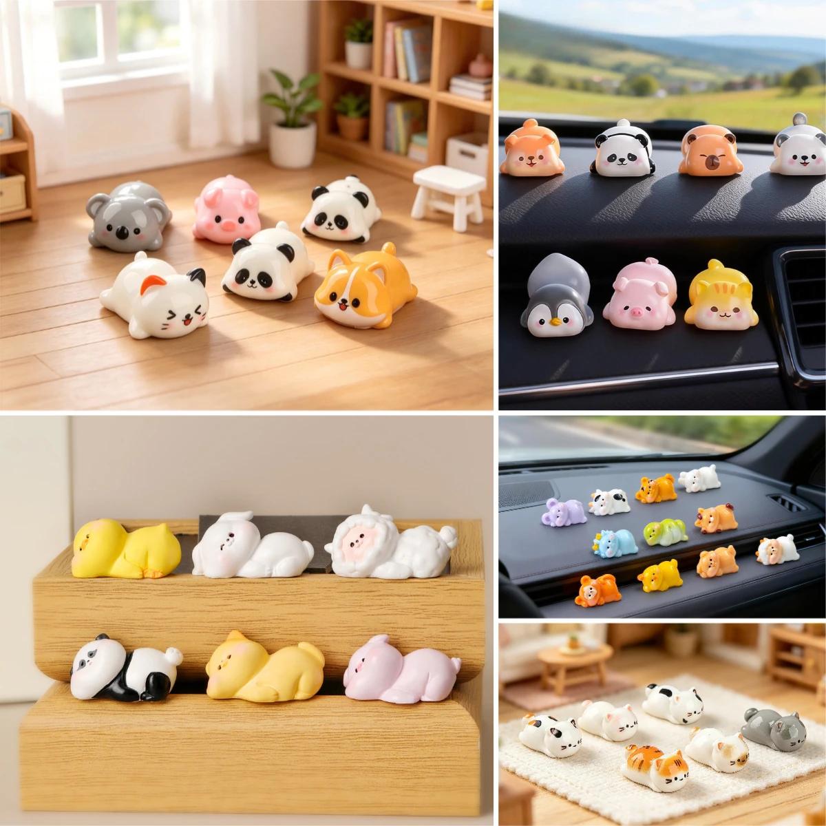 100pcs Wholesale 3D Resin Animals Panda Cat Duck Home Decoration DIY for Fairy Garden Landscape Dollhouse Accessories