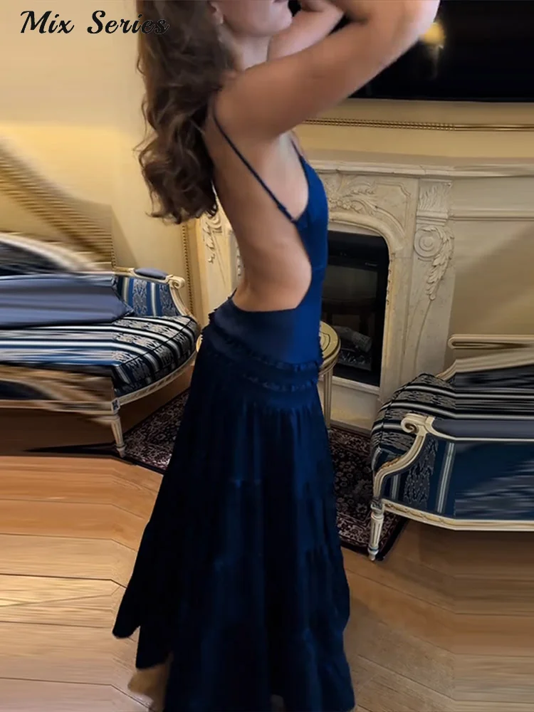 Navy blue modest dress-AliExpress