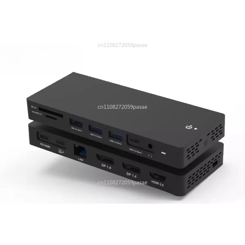 

8K High Definition Type-c Station DP + HDMI Three-screen Different Display Hub Converter 12 in 1 Expansion