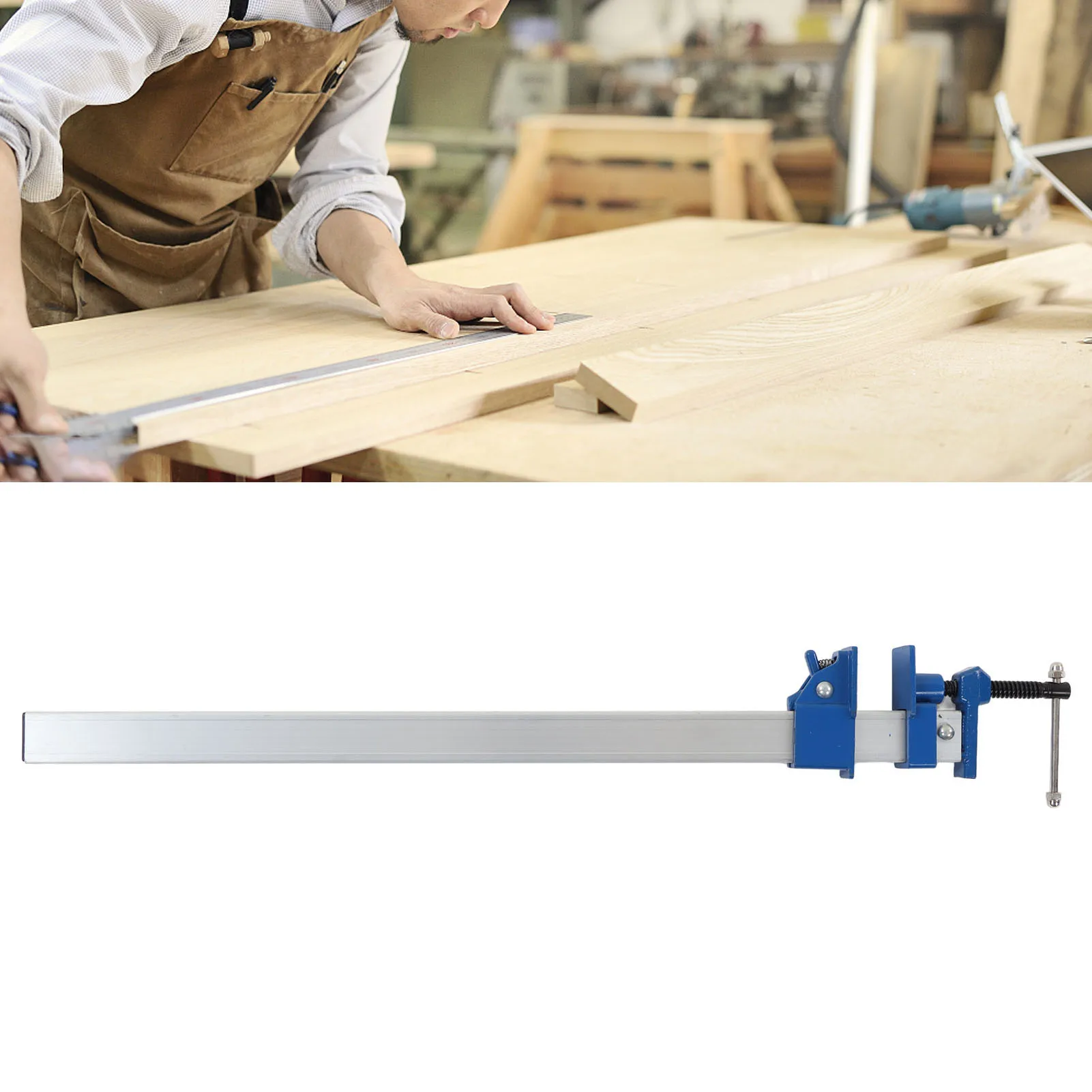 

24 Inch Bar Clamp Effective 520mm Quick Release Adjustment Aluminum Alloy Woodworking F Clamp Bar Clamp Woodworking F Clamp