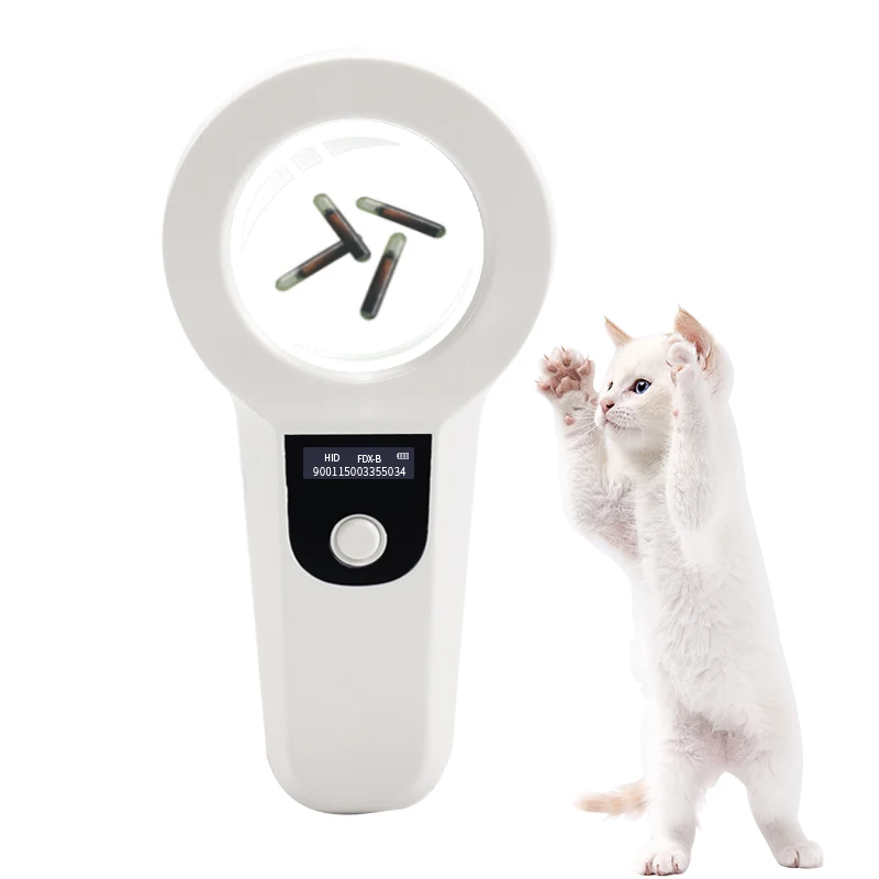 134.2Khz Pet FDX-B Chip Scanner USB BT 125Khz Dog Cat Animal Microchip Reader with Magnifying Glass and Fill Light