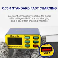 MECHANIC ICharge 6M USB 6-Port Charger Fast Charge Smart Digital Display Multi-Port Porous For IPhone Mobile Phone Tools