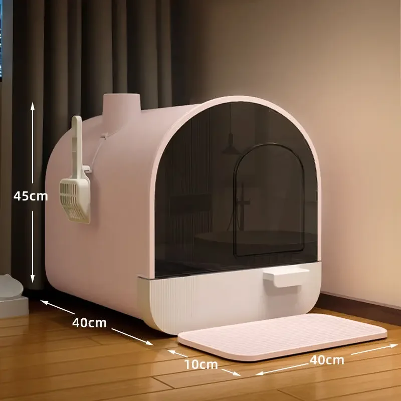 Cat Litter Box, Oversized, Fully Enclosed, Drawer Type,  Toilet, Odor-proof, Splash-proof, Extra Large, Shit Basin.