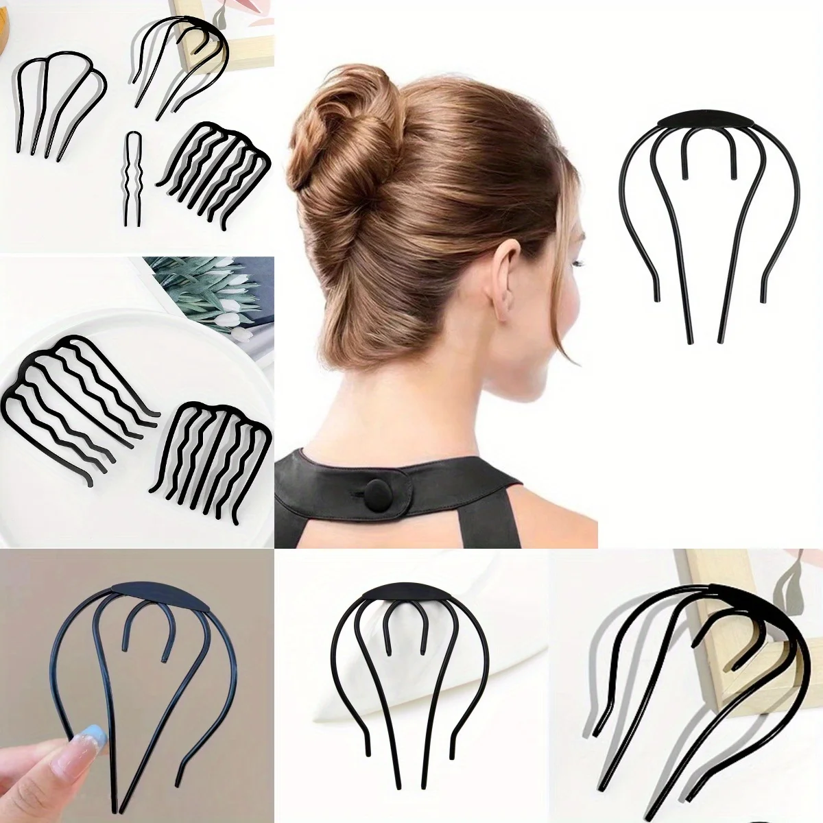 

Wave-tooth Comb, Fashionable Hairstyle Invisible Styling Tool, U-shaped Multi-tooth Hairpin, Everyday Casual Durable Style 1 Pc