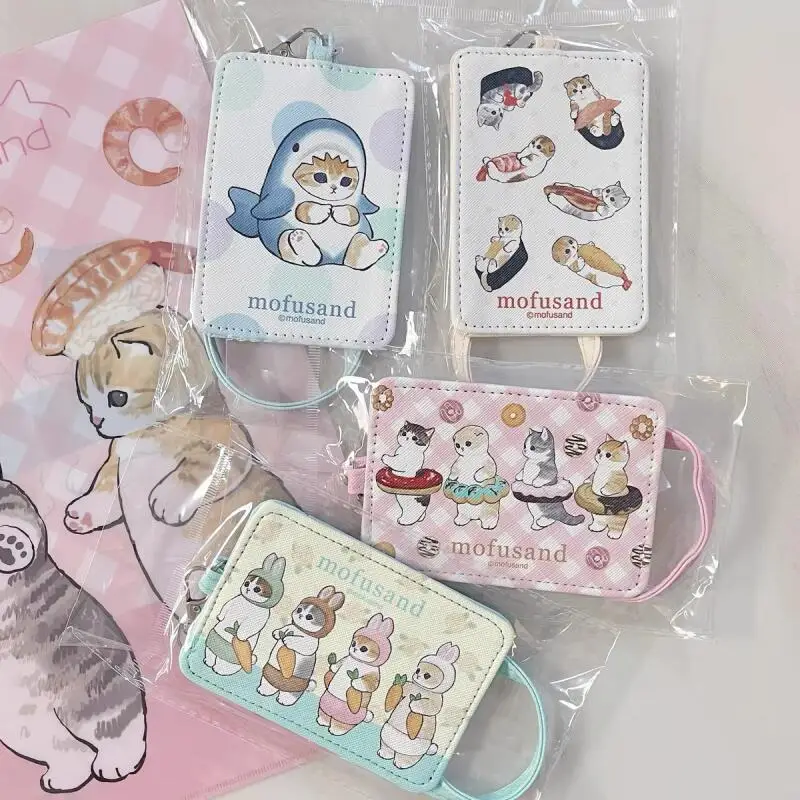 

Mofusand Donut Rabbit Sushi Card Set with Lanyard Cute Cartoon Food Card Transportation Card Protective Cover Gifts for Boy Girl