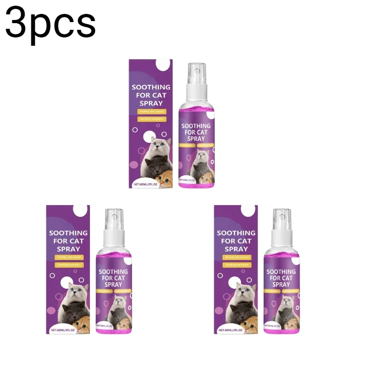 1/2/3 Uds. Spray calmante para mascotas, feromonas para gatos, Spray calmante emocional para mejorar la agitación de Estrus, Spray para aliviar la ansiedad de mascotas, gato y perro