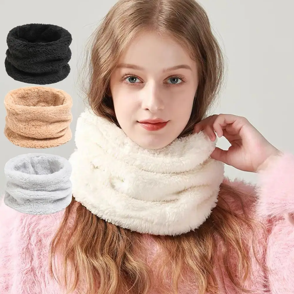 Hot Women Cashmere Warm Collar Bottom Price Fleece Lined Scarf Winter Warmers Thick Neck Scarves Female Soft Cowl Collar Loop