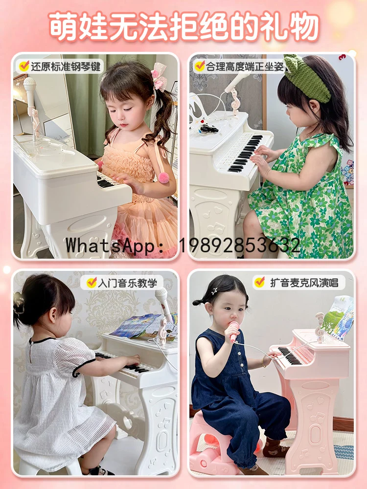 Children's Piano Toy Multifunctional Electronic Keyboard with Microphone Beginner Baby Birthday Gift