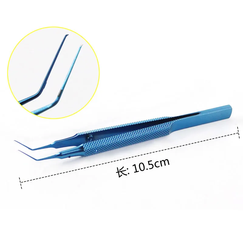 

Titanium Utrata Capsulorhexis Forceps Curved Angle 105mm long ophthalmic instrument surgical