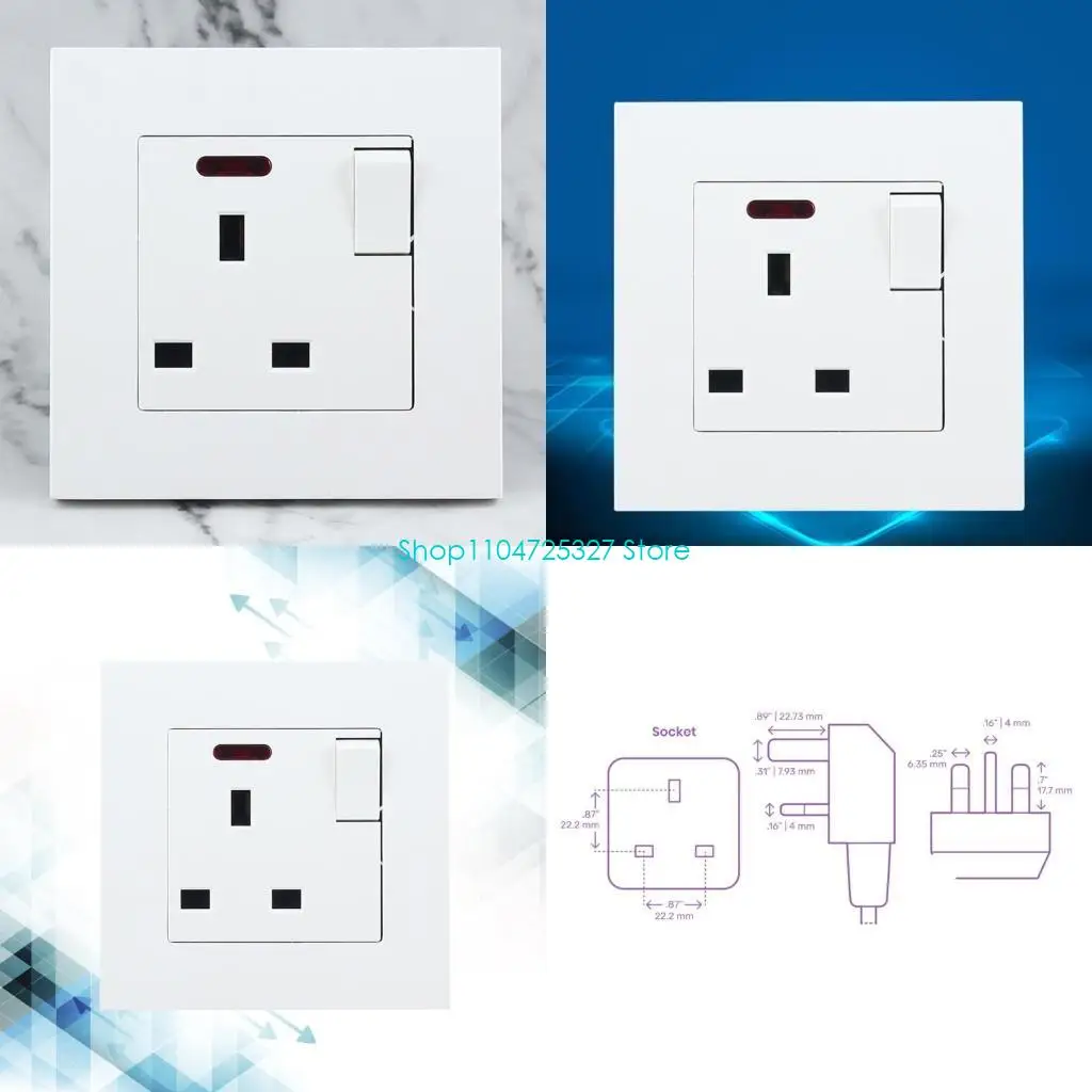 

D8KF 86 Тип панельная настенная розетка с выключателями света Стандартная розетка Великобритании Настенная розетка Простая