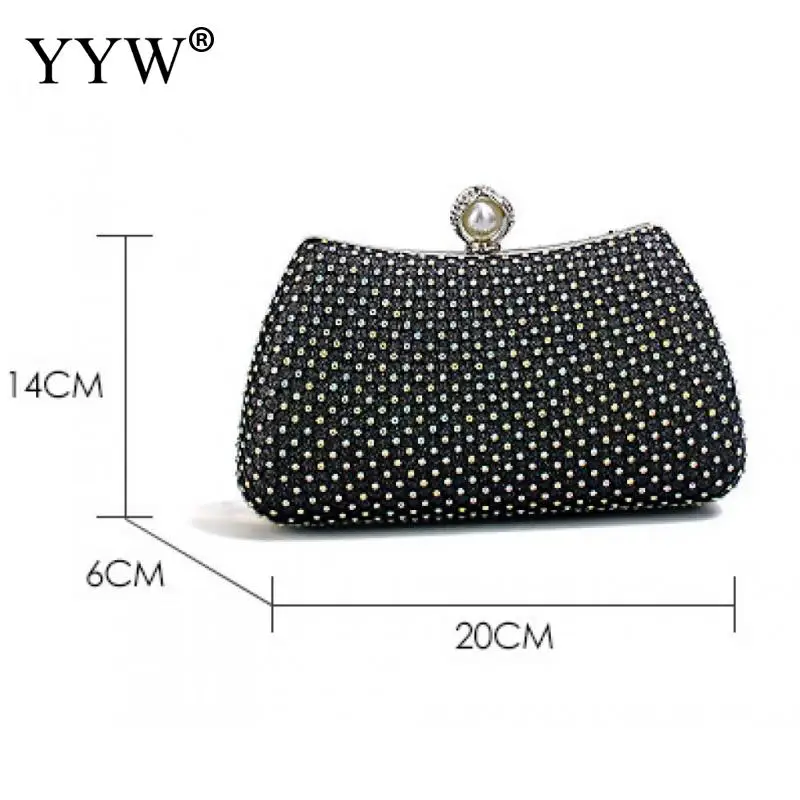 2023 Trend Evening Clutch Bags Women Shinny Clutches Purse Crystal Wedding Chain Shoulder Handbags Golden Moon Luxury Sac A Main