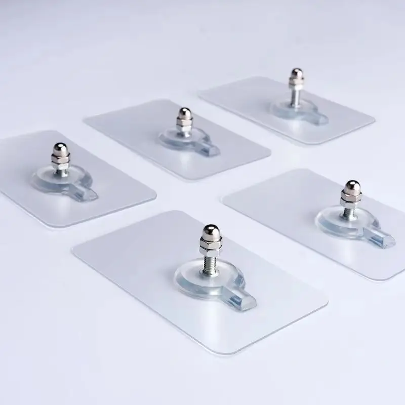 6/10Pcs PVC Strong Adhesive Nails Wall Hook Poster Screw Stickers Wall Hook Closet Cabinet Shelf Pegs Hangers Kitchen Bathroom