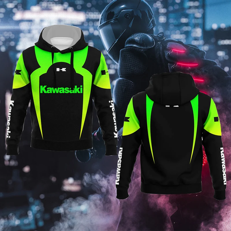 

2025 Men Women New Hoodeds Kawasaki Motorcycle Logo Graphic 3D Print Outdoor Sweatshirt Men Spring Autumn Comfortable Hoodeds 8