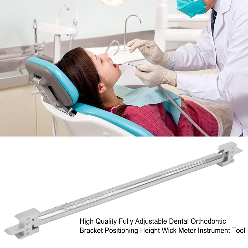 

Adjustable Stainless Steel Dental Rod Tools Orthodontic Materials Bracket Double Fork Head Positioning Height Gauge Instrument