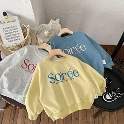 Baby Girls Boys Sweatshirt Kids Letter Pullover Toddler Hoodies 2024 Spring Autumn Children's Clothing Fashion