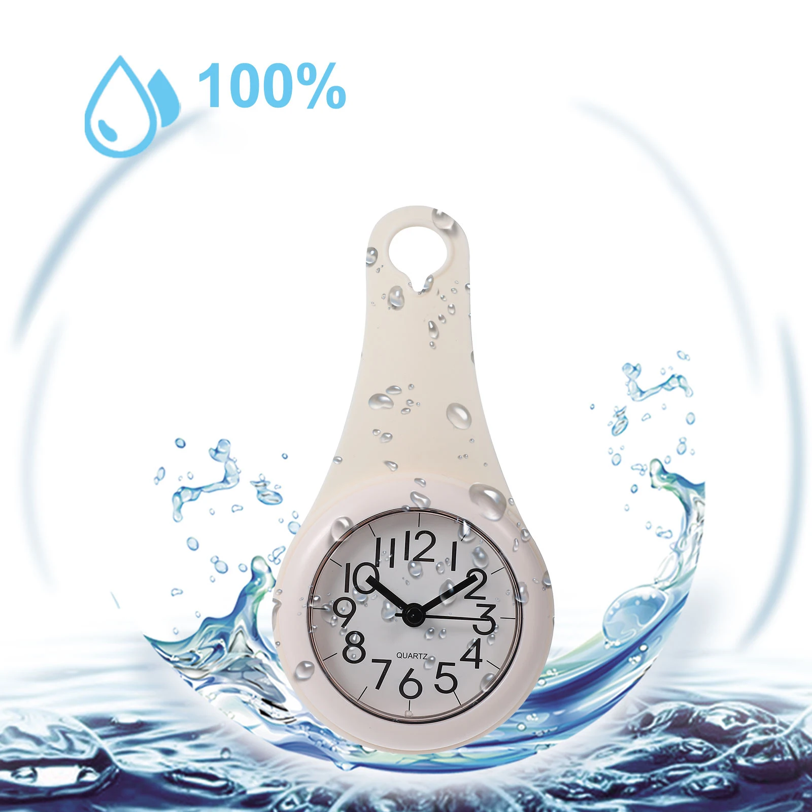 

Waterproof Bathroom Wall Clock Silent Modern Suction Cup Hanging Shower Clock for Moisture Resistant Quiet Timekeeping