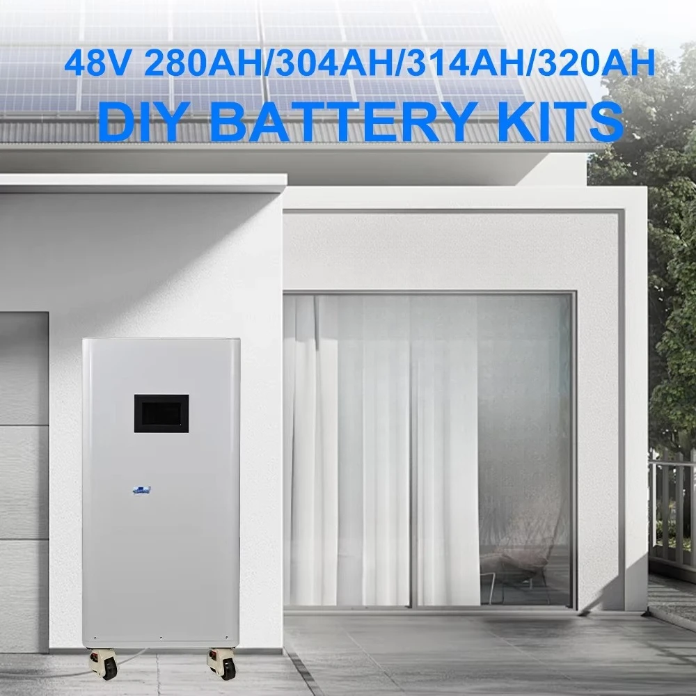 EU Stock 48V 51.2V 16S 280AH 320AH Vertical Diy Solar Battery Pack Case Lithium Ion Batteries Packs for Solar Energy Storage