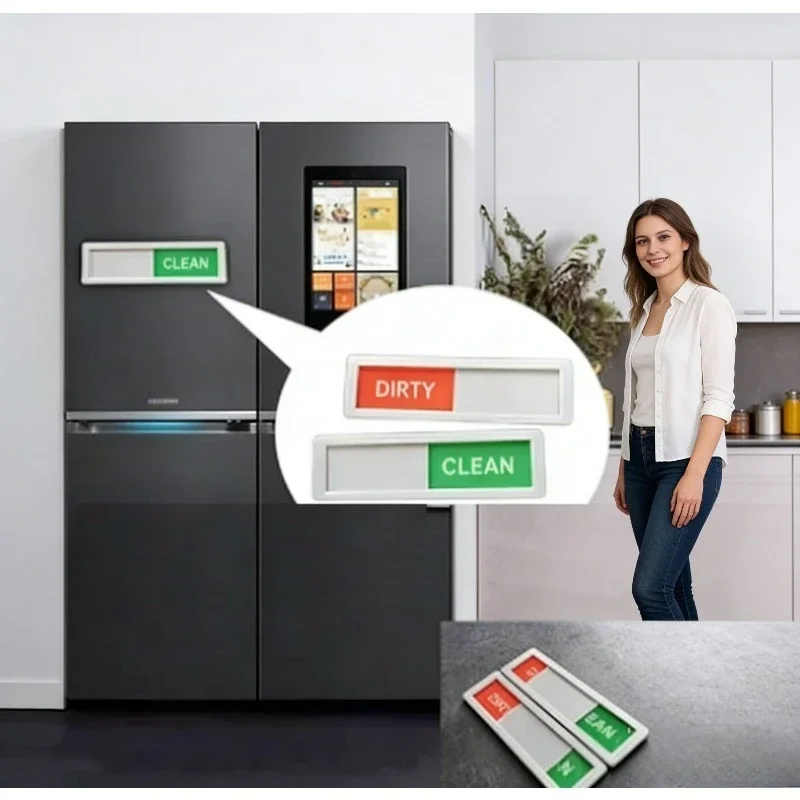 

Dishwasher Clean/Dirty Magnet Sign Magnetic Indicator Slide Shutter for Kitchen Supplies Appliance Labels